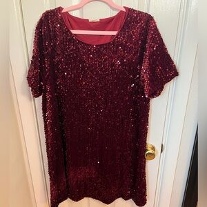 Sequin Maroon Dress